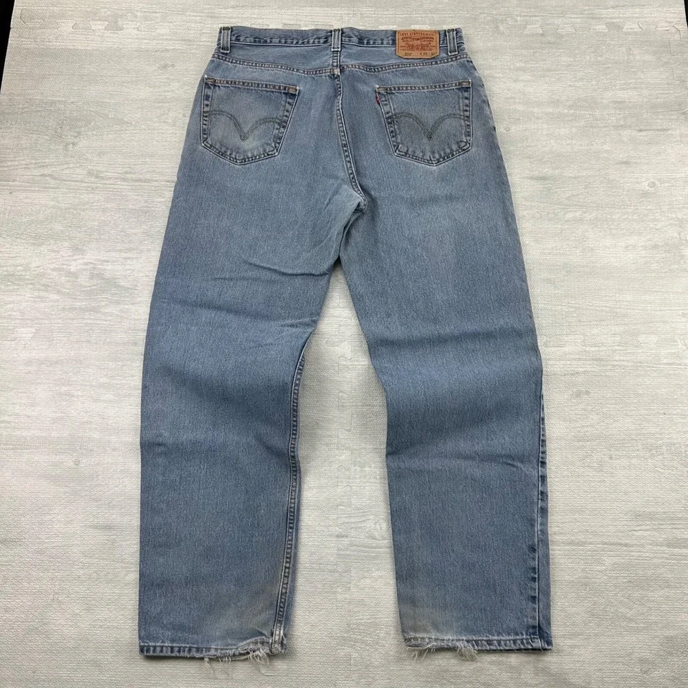 Vintage Levi's 550 Jeans Size 36x32 Blue Light Wash Denim Relaxed Fit Pants‎